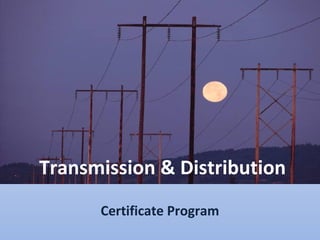 Transmission & Distribution
Certificate Program
 