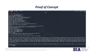 CONFIDENTIAL: The information in this document belongs to Boston Institute of Analytics LLC. Any unauthorized sharing of this
material is prohibited and subject to legal action under breach of IP and confidentiality clauses.
Proof of Concept
 