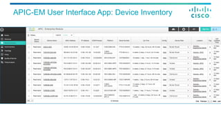 APIC-EM User Interface App: Device Inventory
 