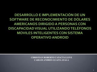 CHRISTIAN ROBERTO CATACTA LLIVE
  CARLOS ANDRES GUAITA AYALA



                                  1
 