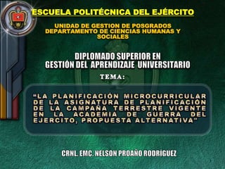 ESCUELA POLITÉCNICA DEL EJÉRCITO
UNIDAD DE GESTION DE POSGRADOS
DEPARTAMENTO DE CIENCIAS HUMANAS Y
SOCIALES
1
 