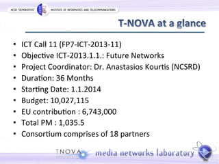 • ICT 
Call 
11 
(FP7-­‐ICT-­‐2013-­‐11) 
• Objec6ve 
ICT-­‐2013.1.1.: 
Future 
Networks 
• Project 
Coordinator: 
Dr. 
An...
