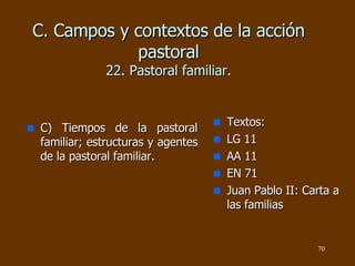 C. Campos y contextos de la acción pastoral 22. Pastoral familiar. ,[object Object],[object Object],[object Object],[object Object],[object Object],[object Object]