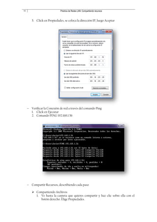 Práctica de Redes LAN: Compartiendo recursos | PDF