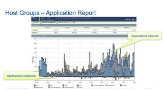 © 2016 Cisco and/or its affiliates. All rights reserved. Cisco Confidential 31
Host Groups – Application Report
Applications outbound
Applications inbound
 