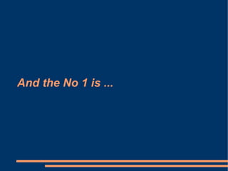 And the No 1 is ... 
