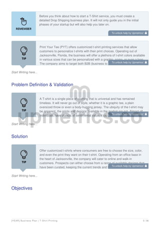T shirt business plan Example