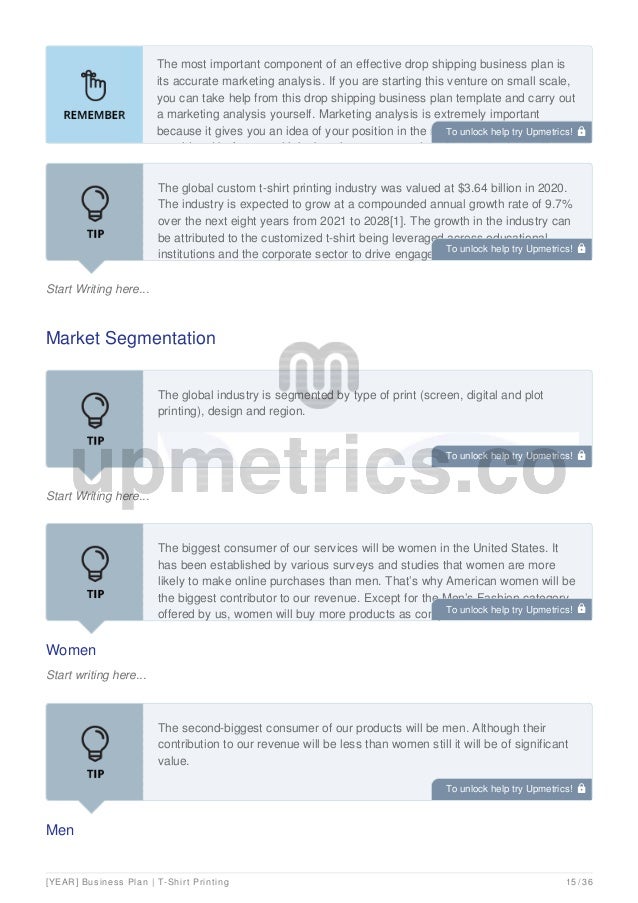 T shirt business plan Example