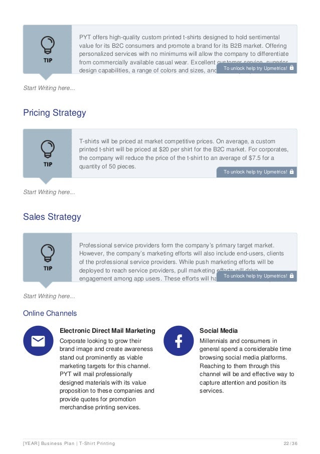 T shirt business plan Example