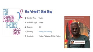 T shirts - Trade Technology Project Information