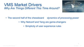 © 2016 Cisco and/or its affiliates. All rights reserved. Cisco Confidential 22
• The second half of the chessboard dynamics of processing power
• Why Netconf and Yang are game-changers
• Simplicity of user experience rules
VMS Market Drivers
Why Are Things Different This Time Around?
22
 