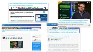 © 2016 Cisco and/or its affiliates. All rights reserved. Cisco Confidential 32
http://blogs.cisco.com/datacenter/vxlanevpn-
standards-based-overlay-with-control-plane
http://packetpushers.net/show-233-cisco-nexus-using-bgp-
as-a-vxlan-control-plane-sponsored/
http://blogs.cisco.com/cin/network-like-its-1999-with-bgp-
evpn
http://www.slideshare.net/robboyd/techwisetv-
workshop-secrets-of-scalable-multitenancy
 
