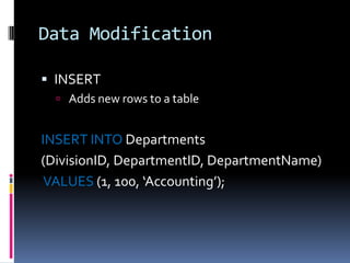 T-SQL Overview | PPTX