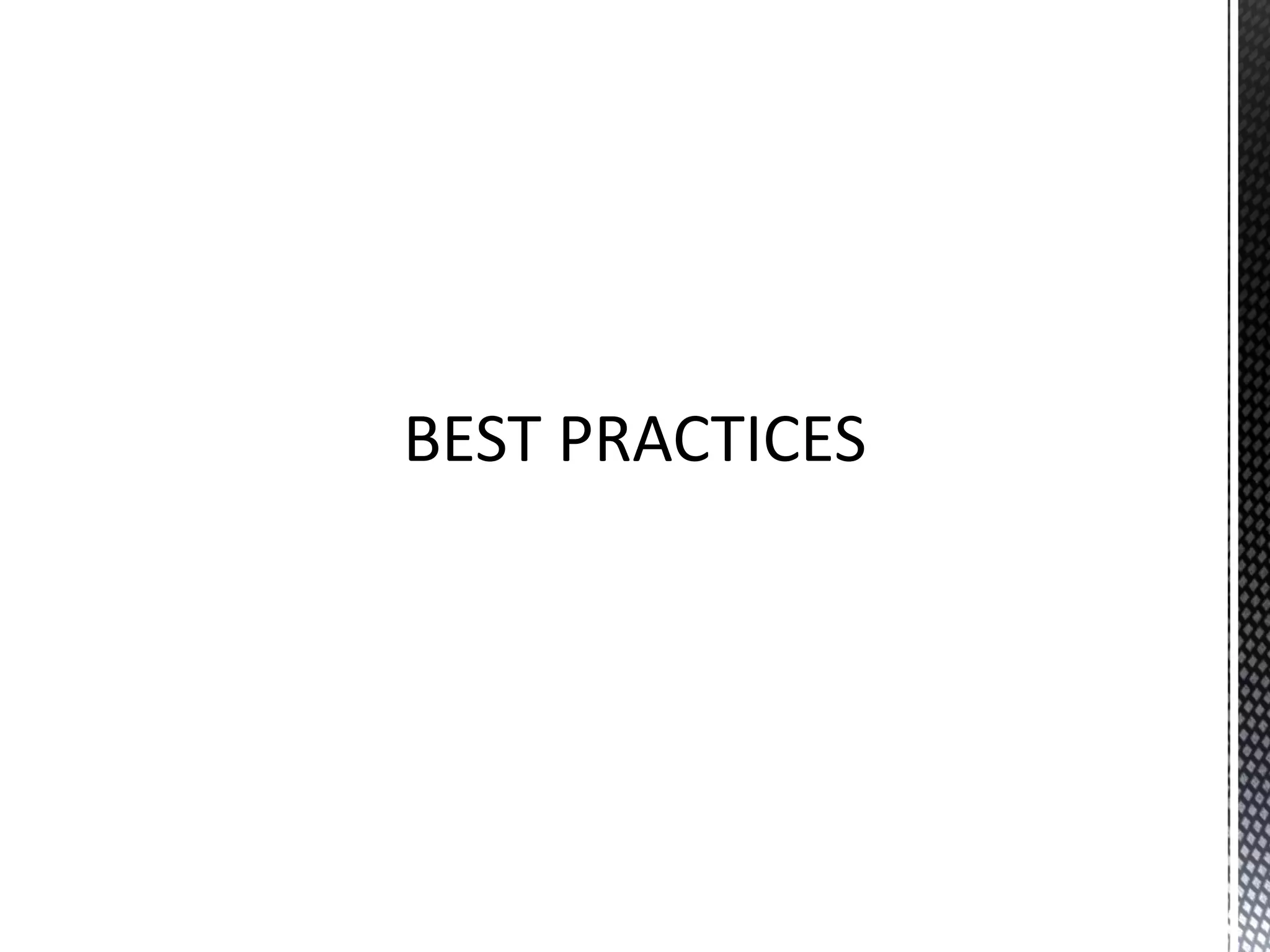 Use and adhere to naming conventions. Use meaningful object names. Never prefix application stored procedures with sp SQL Server will always scan through the system catalogue first, before executing such procedures Bad for performance Naming Conventions 
