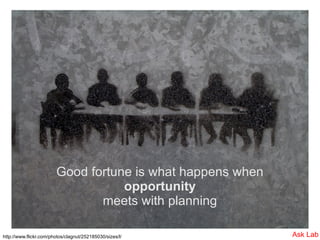 Good fortune is what happens when
                                   opportunity
                               meets with...