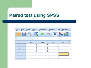 Paired test using SPSS
 