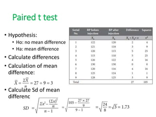 t distribution, paired and unpaired t-test | PPT