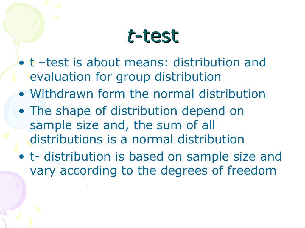 T test statistics