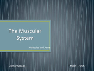 Charter College T.Miller – 7/2017
~Muscles and Joints
 