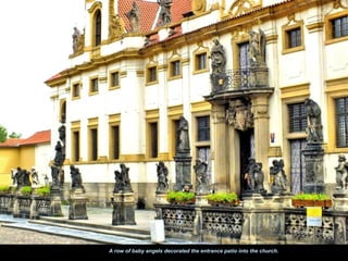 A row of baby angels decorated the entrance patio into the church.
 