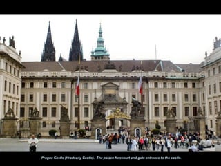 Prague Castle (Hradcany Castle). The palace forecourt and gate entrance to the castle.
 