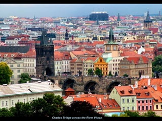 Charles Bridge across the River Vltava
 