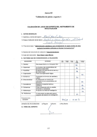 157
Anexo 03
Validación de juicio: experto 1
 
