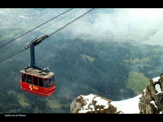 Cable car at Pilatus.
 