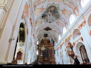 Interior of Jesuitenkirche church (1677). Lucerne.
 