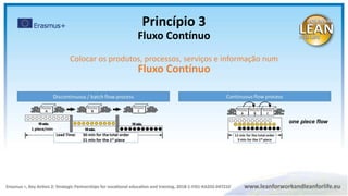 Colocar os produtos, processos, serviços e informação num
Fluxo Contínuo
Princípio 3
Fluxo Contínuo
 