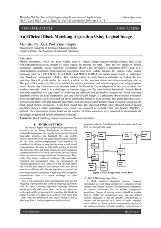 An Efficient Block Matching Algorithm Using Logical Image | PDF