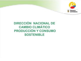 2
1
DIRECCIÓN NACIONAL DE
CAMBIO CLIMÁTICO
PRODUCCIÓN Y CONSUMO
SOSTENIBLE
 