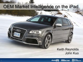 1 OEM Market Intelligence on the iPad Keith Reynolds John Kuo 