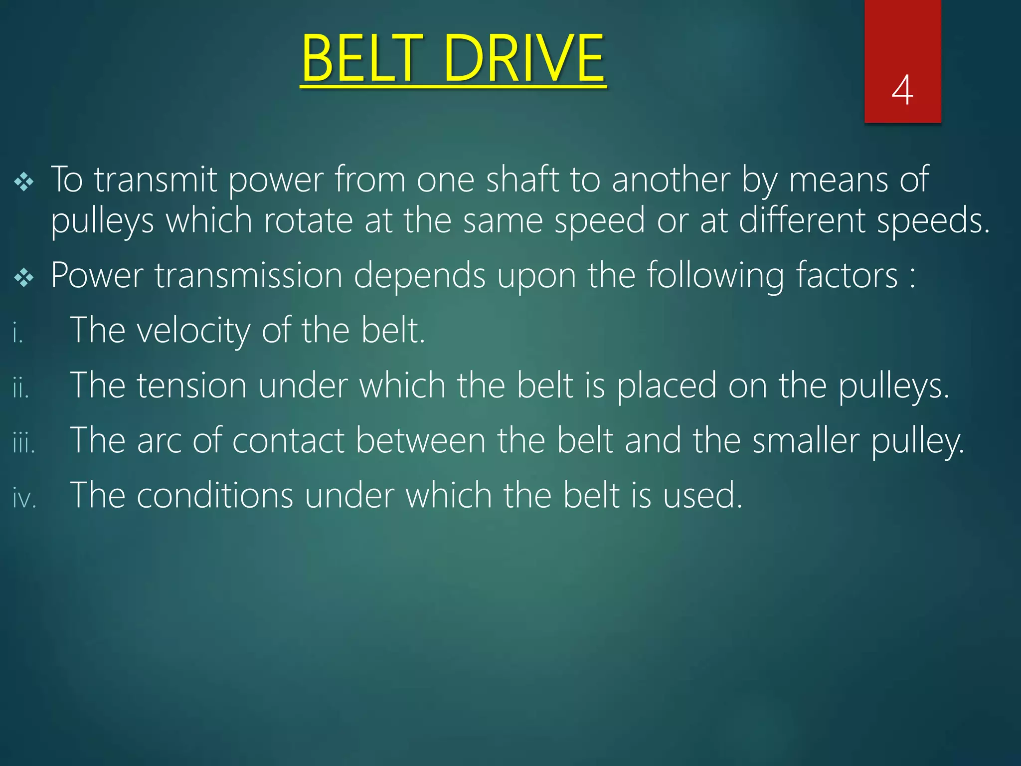 Belt drives