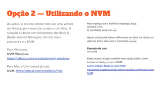 Opção 2 — Utilizando o NVM
 