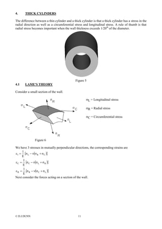 thin walled vessel and thick wall cylinder(strength of the material) | PDF
