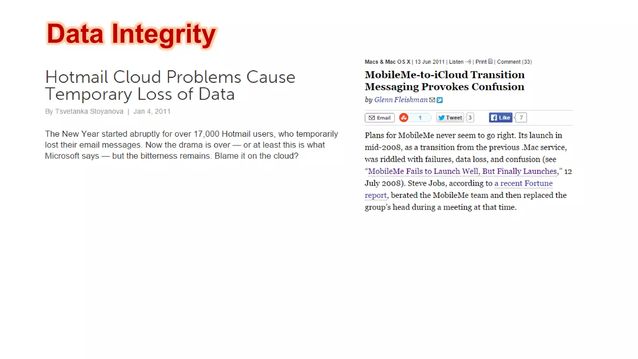 Data Integrity  