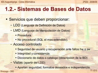 Lmd Sql T1 Gestion De Datos | ODP