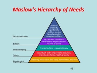 43
Maslow’s Hierarchy of Needs
 