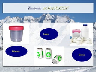 ContenedorContenedor AMARILLOAMARILLO
Plástico
Latas
Bricks
 