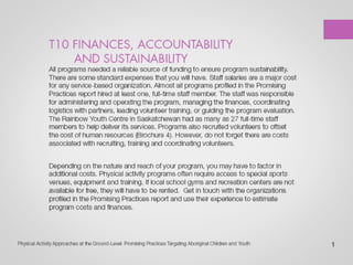 T10 finances, accountability and sustainability