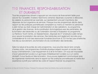 T10 Finances, Responsabilisation et Durabilité