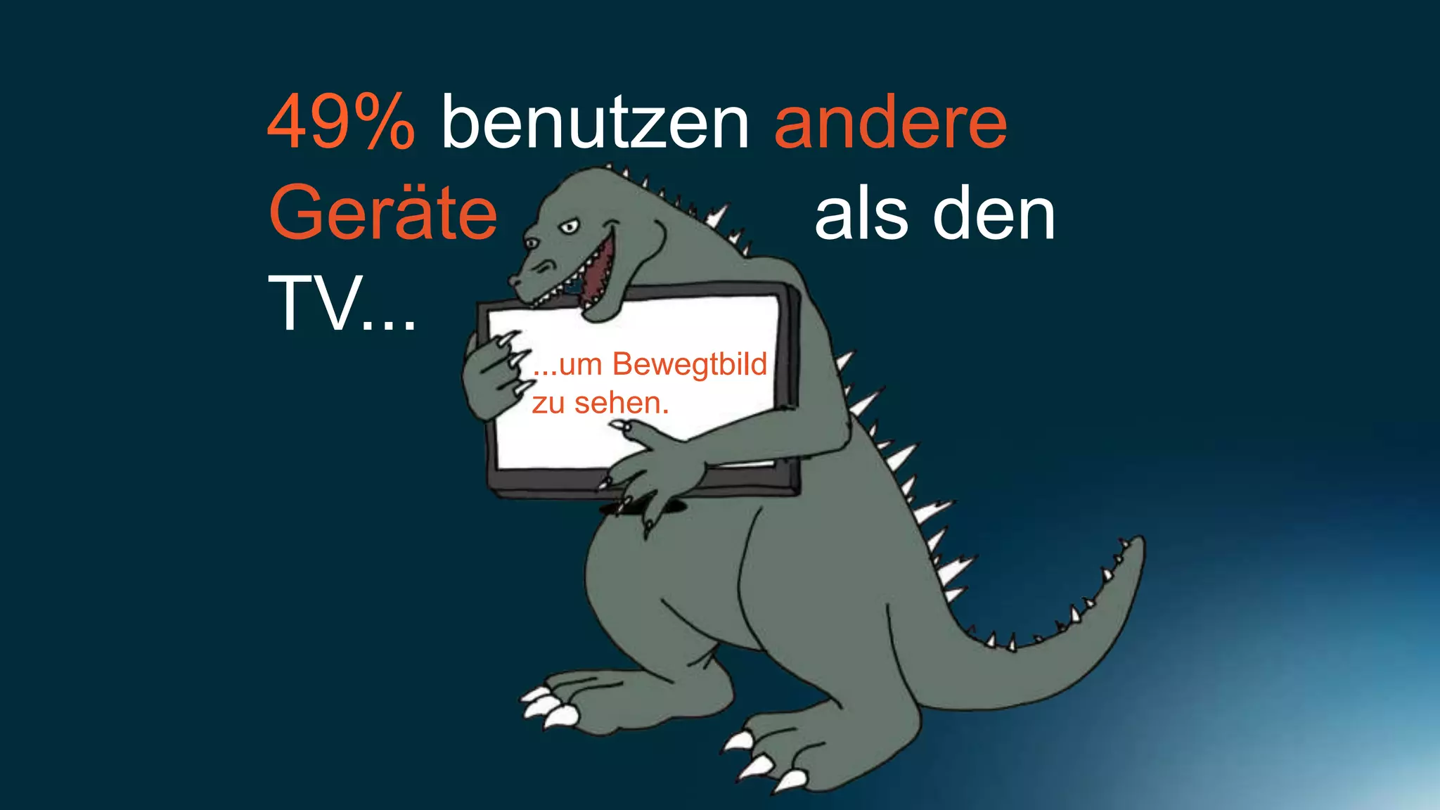 49% benutzen andere
Geräte        als den
TV...
       ...um Bewegtbild
       zu sehen.
 