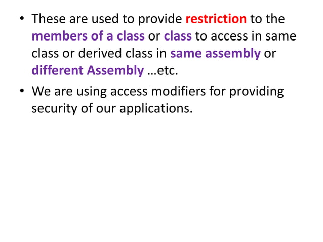access modifiers | PPT