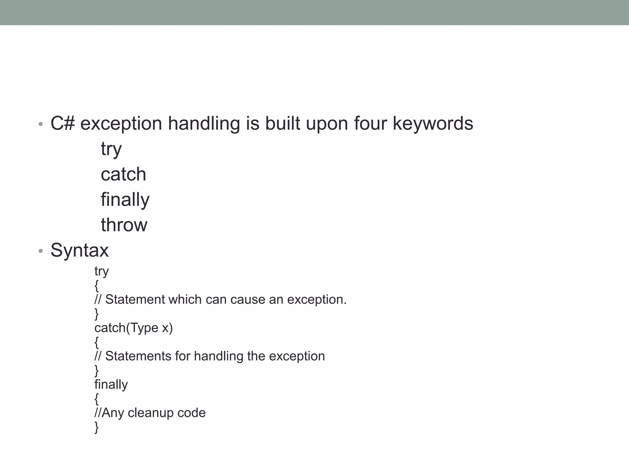 exception handling | PPT