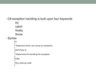 exception handling | PPT