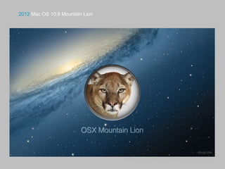 2012 Mac OS 10.8 Mountain Lion
 