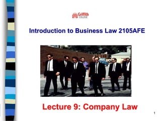 1
Introduction to Business Law 2105AFE
Lecture 9: Company Law
 