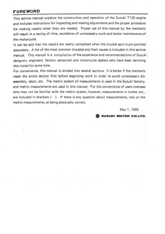 Suzuki tf125 service manual pdf Suzuki tf125 service manual pdf