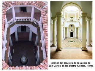Interior del claustro de la Iglesia de
San Carlos de las cuatro fuentes, Roma
 